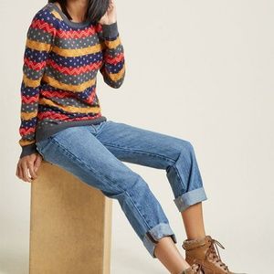 Modcloth Old School Knit Sweater Medium
